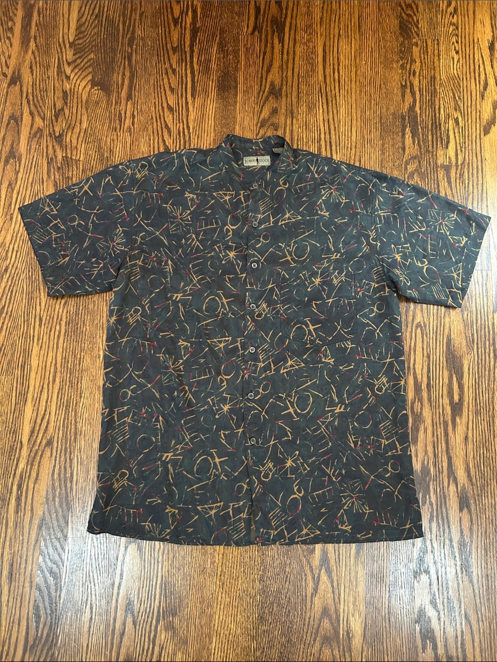 Vintage 90s Abstract Silk Shirt